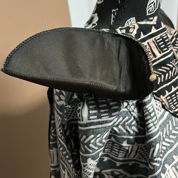 Ultra dress bohemian style size medium maxi button down lightweight tan,black - Picture 6 of 6